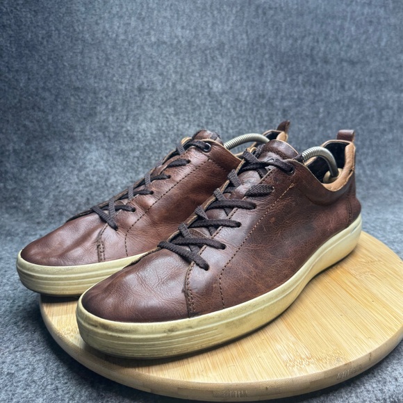 ECCO Soft 7 Leather Men's Lace Up Sneaker Size 45 / US 11-11.5 - Picture 1 of 10